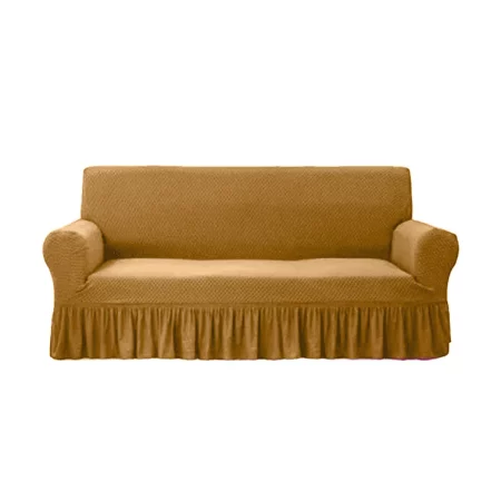 Frill Jersey Sofa Cover - Fawn