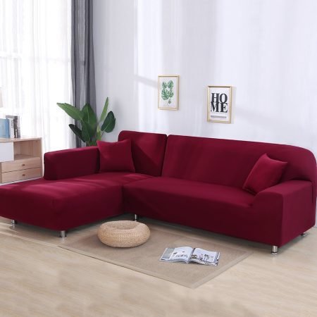 L-Shaped Sofa Cover - Maroon