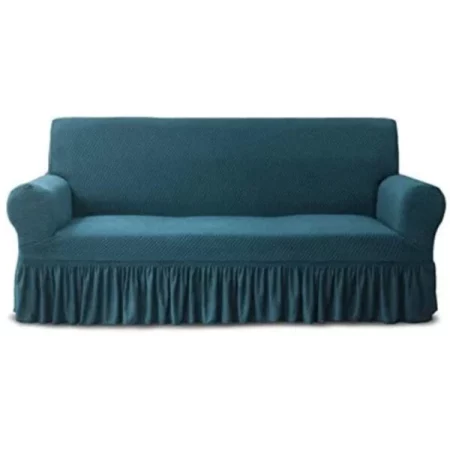 Frill Jersey Sofa Cover - Zinc