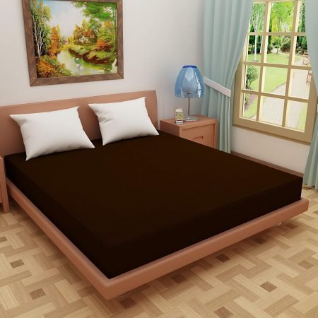 WATER-PROOF-DOUBLE-BED MATTRESS PROTECTOR - DARK BROWN