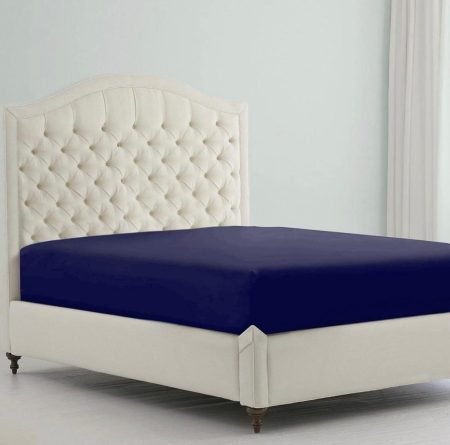 Jersey Bed Fitted Sheets- Navy Blue
