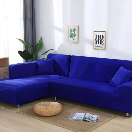L-Shaped Sofa Covers - Dark Blue