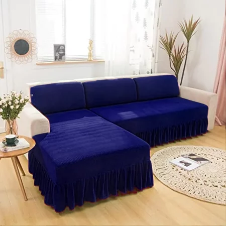 Traditional Turkish Frill Style | L Shape | Navy Blue