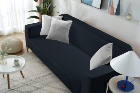 TERRY SQUENCE STRETCHY SOFA COVERS | NAVY BLUE