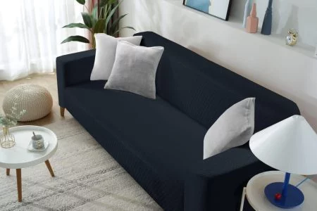 TERRY SQUENCE STRETCHY SOFA COVERS | NAVY BLUE