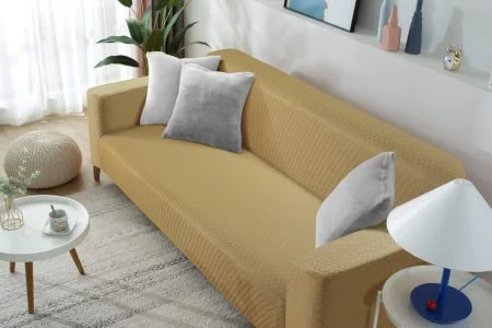 TERRY SQUENCE STRETCHY SOFA COVERS | FAWN