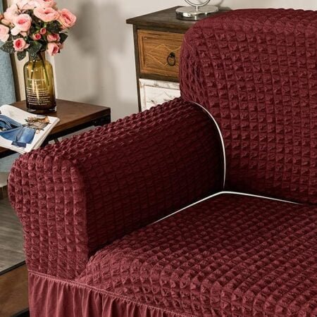 Mahroon Bubble Style Sofa Cover
