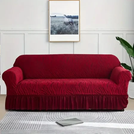Mahroon Zebra Velvet Style Sofa Cover