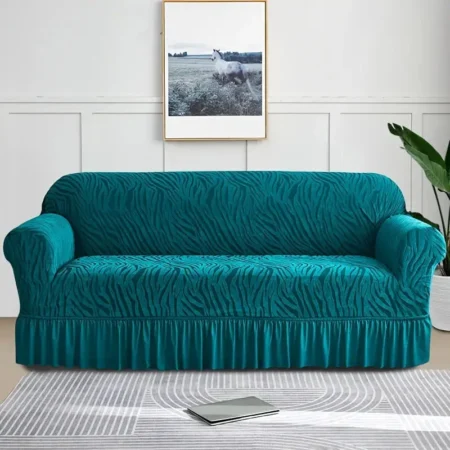 Zinc Zebra Velvet Style Sofa Cover